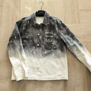 LOUIS VUITTON SS22 All-Over Starry Gradient Denim Work Shirt